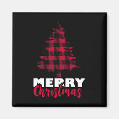 Frohe Weihnachts Buffalo Karierte Weihnachtsbaum W Magnet (Vorne)