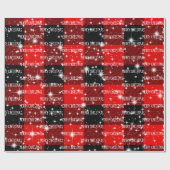 Frohe Weihnachts Buffalo Karierte Wrapping Paper Geschenkpapier (Flach)