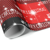 Frohe Weihnachts Buffalo Karierte Wrapping Paper Geschenkpapier (Rolleneckpunkt)