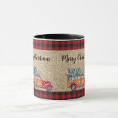 Frohe Weihnachts Buffalo Karierten Vintagen LKW Tr Tasse (Zentrum)