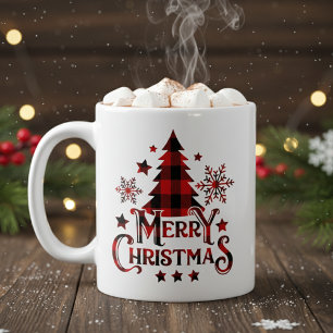 Frohe Weihnachts Buffalo Karierter Urlaub Kaffeetasse