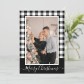 Frohe Weihnachts Buffalo Kariertes Foto Weihnachts (Stehend Vorderseite)