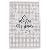 Frohe Weihnachts Buffalo Karo Geschenktasche Mittlere Geschenktüte (Vorderseite)