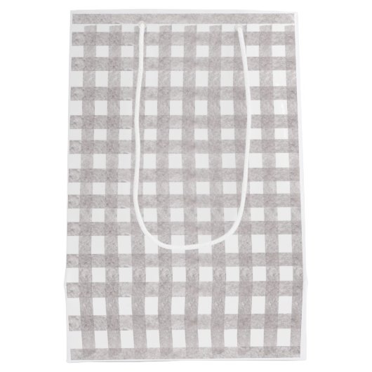 Frohe Weihnachts Buffalo Karo Geschenktasche Mittlere Geschenktüte (Rückseite)