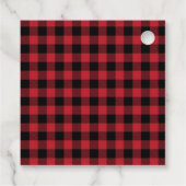 Frohe Weihnachts Buffalo Karo Watercolor Holly Geschenkanhänger (Rückseite)