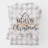 Frohe Weihnachts Buffalo Karo Wrapping Paper Set Geschenkpapier Set (Beispiel)