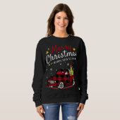 Frohe Weihnachts Buffalo Truck Snowman Tree Red Pl Sweatshirt (Vorne ganz)