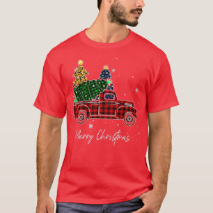 Frohe Weihnachts Buffalo Truck Tree Kariert für m T-Shirt