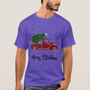 Frohe Weihnachts Buffalo Truck Tree Kariert für m T-Shirt