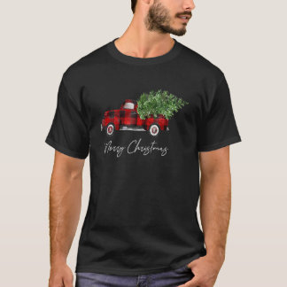 Frohe Weihnachts Buffalo Truck Tree Kariert für m T-Shirt