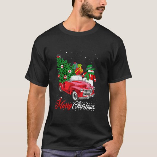 Frohe Weihnachts Buffalo Truck Tree Rote Karierte  T-Shirt (Vorderseite)