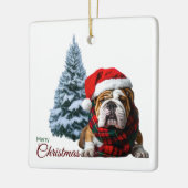 Frohe Weihnachts-Bulldog Keramikornament (Links)