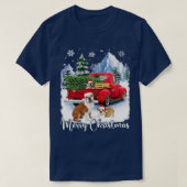 Frohe Weihnachts Bulldog Lover Hat Santa Red Truck T-Shirt (Design vorne)