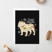 Frohe Weihnachts Bulldog Lover Mitteilungskarte (Vorderseite/Rückseite Beispiel)