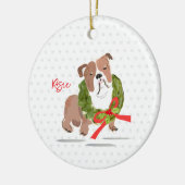 Frohe Weihnachts-Bulldog NAME Holly YEAR Hund Keramik Ornament (Links)