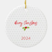 Frohe Weihnachts-Bulldog NAME Holly YEAR Hund Keramik Ornament (Hinten)