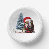 Frohe Weihnachts-Bulldog Pappteller (Vorderseite)