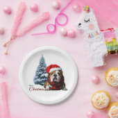 Frohe Weihnachts-Bulldog Pappteller (Party)
