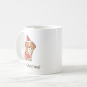 Frohe Weihnachts Bulldog Weihnachtskaffee Tasse (Vorderseite Links)