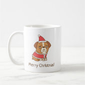 Frohe Weihnachts Bulldog Weihnachtskaffee Tasse (Links)