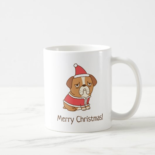 Frohe Weihnachts Bulldog Weihnachtskaffee Tasse (Rechts)