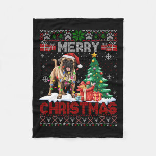 Frohe Weihnachts Bullmastiff Liebhaber Familie Ugl Fleecedecke