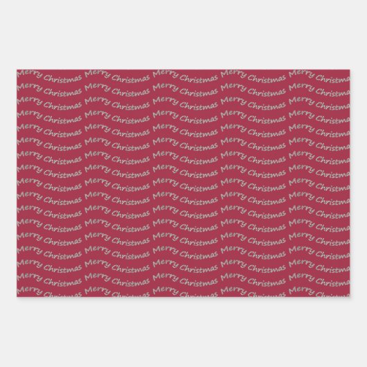 Frohe Weihnachts Burgund Hahnentrittmuster Pattern Geschenkpapier Set (Vorderseite 3)