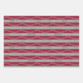 Frohe Weihnachts Burgund Hahnentrittmuster Pattern Geschenkpapier Set (Vorderseite 2)