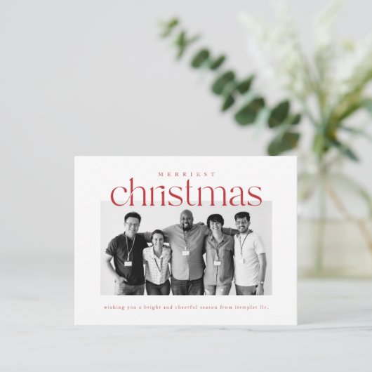 Frohe Weihnachts-Business-Foto Postkarte (Stehend Vorderseite)