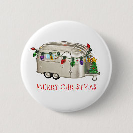 Frohe Weihnachts-Camping-Anhänger Button