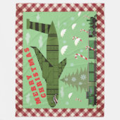Frohe Weihnachts Candy Cane Bomber Fleece Blanket (Vorderseite)