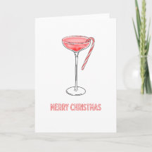 Frohe Weihnachts Candy Cane Cocktail Weihnachtskar