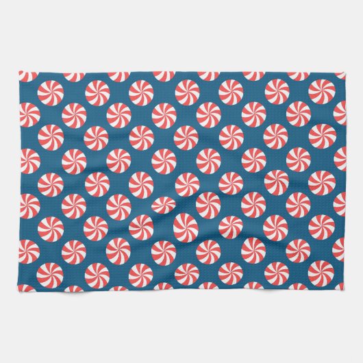 Frohe Weihnachts Candy Cane Spiral Candy Muster Geschirrtuch (Horizontal)