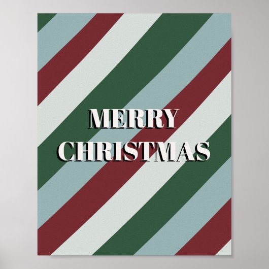 Frohe Weihnachts Candy Cane Streifenmuster Poster (Vorne)