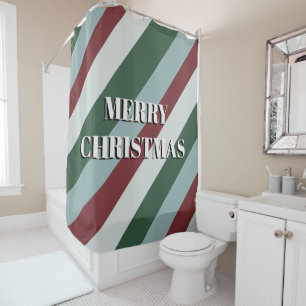 Frohe Weihnachts Candy Cane Striped Muster Dusche Duschvorhang
