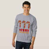 Frohe Weihnachts Candy Cane Ugly Holiday Sweater Sweatshirt (Vorne ganz)