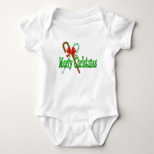 Frohe Weihnachts Candy Canes Baby Strampler
