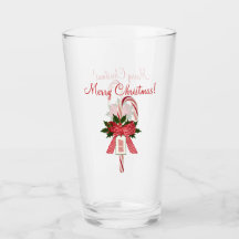 Frohe Weihnachts Candy Canes Beer Soda Pint Brille