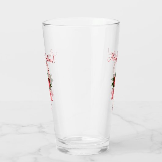 Frohe Weihnachts Candy Canes Beer Soda Pint Brille Glas (Rechts)