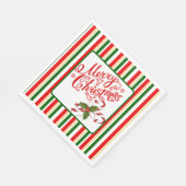 Frohe Weihnachts Candy Canes Serviette (Ecke)