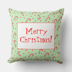 Frohe Weihnachts Candy Canes Throw Kissen