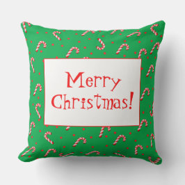 Frohe Weihnachts Candy Canes Throw Kissen