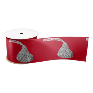 Frohe Weihnachts Candy Kiss On Red Satinband