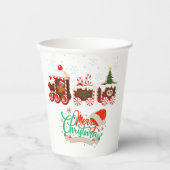 Frohe Weihnachts Candy Train Kaffee Tasse Pappbecher (Vorderseite)