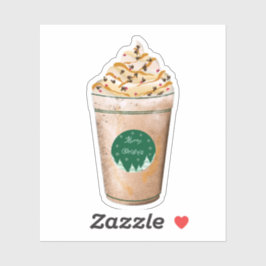 Frohe Weihnachts Caramel Drizzled Latte Aufkleber