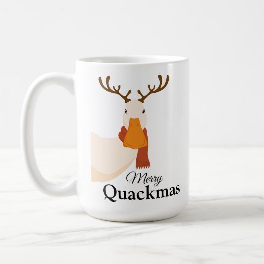 Frohe Weihnachts-Cartoon Duck Funny Weihnachten Kaffeetasse (Links)