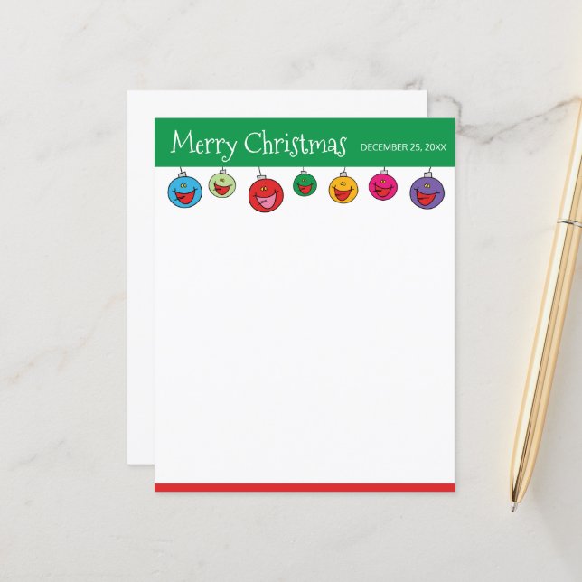 Frohe Weihnachts-Cartoon-Ornament-Illustration (Vorderseite/Rückseite Beispiel)