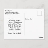 Frohe Weihnachts-Cartoon Pferde Personalisiert Postkarte (Rückseite)