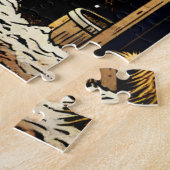 Frohe Weihnachts-Cartoon Pferde Puzzle (Seite)