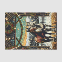 Frohe Weihnachts-Cartoon Pferde